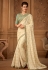 Beige banarasi silk embroidered saree with blouse  506